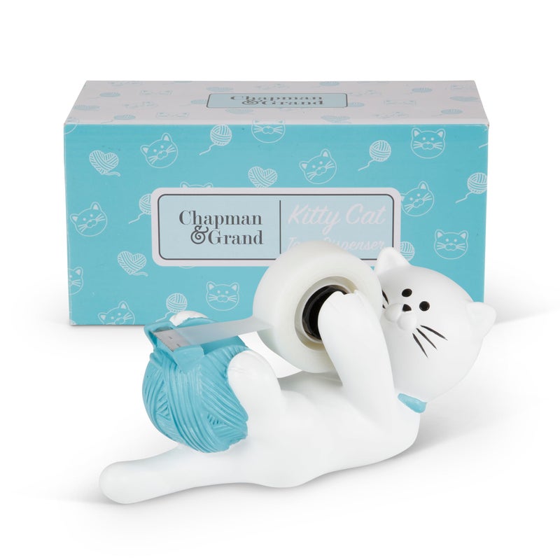 Chapman & Grand Kitty Cat Tape Dispenser (White/Turquoise), Patented - Image 4